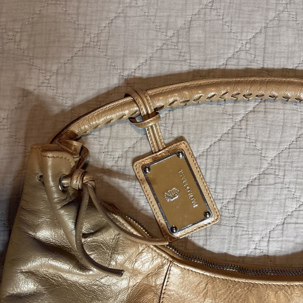 Paolo Masi large caramel leather hobo shoulder bag leather tassels Made in Italy - Picture 4 of 15